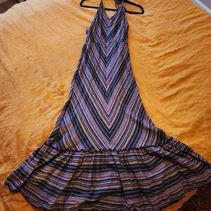 Striped Maxi Dress with Ruffle Hem